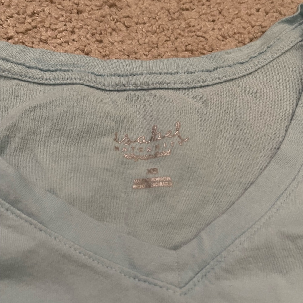 Isabel Maternity Light Blue V-Neck Top